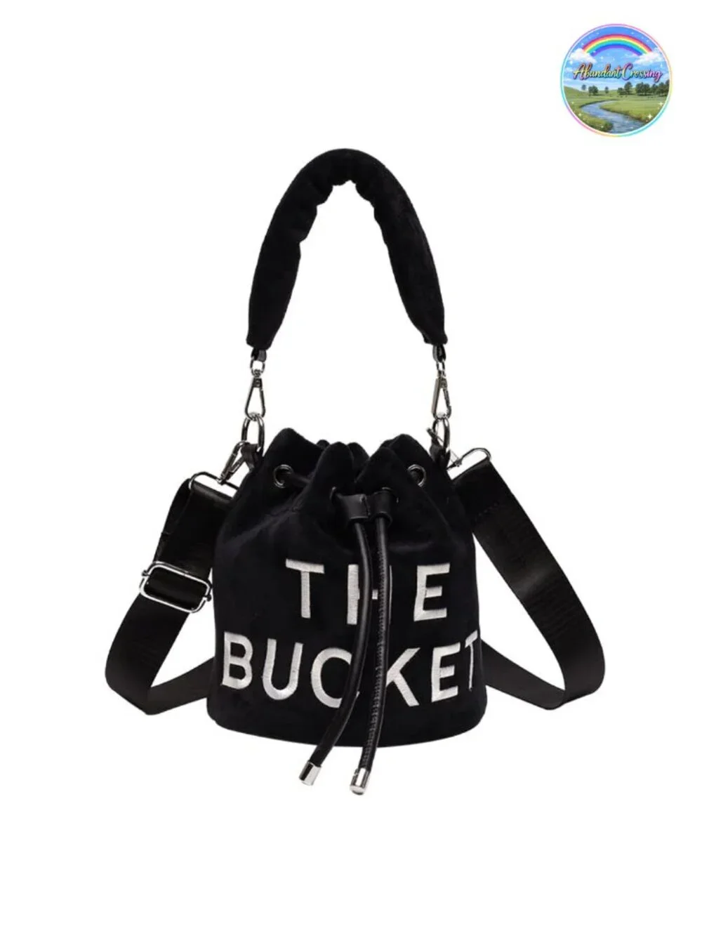 Velvet Mini Crossbody Bucket Bag Drawstring Hobo Purse Women Trendy